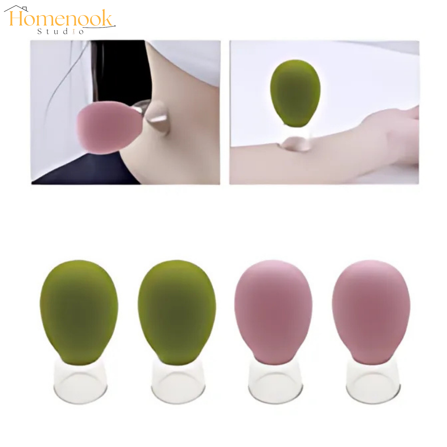 Homenook 4 PCS Glass Facial Cupping Set