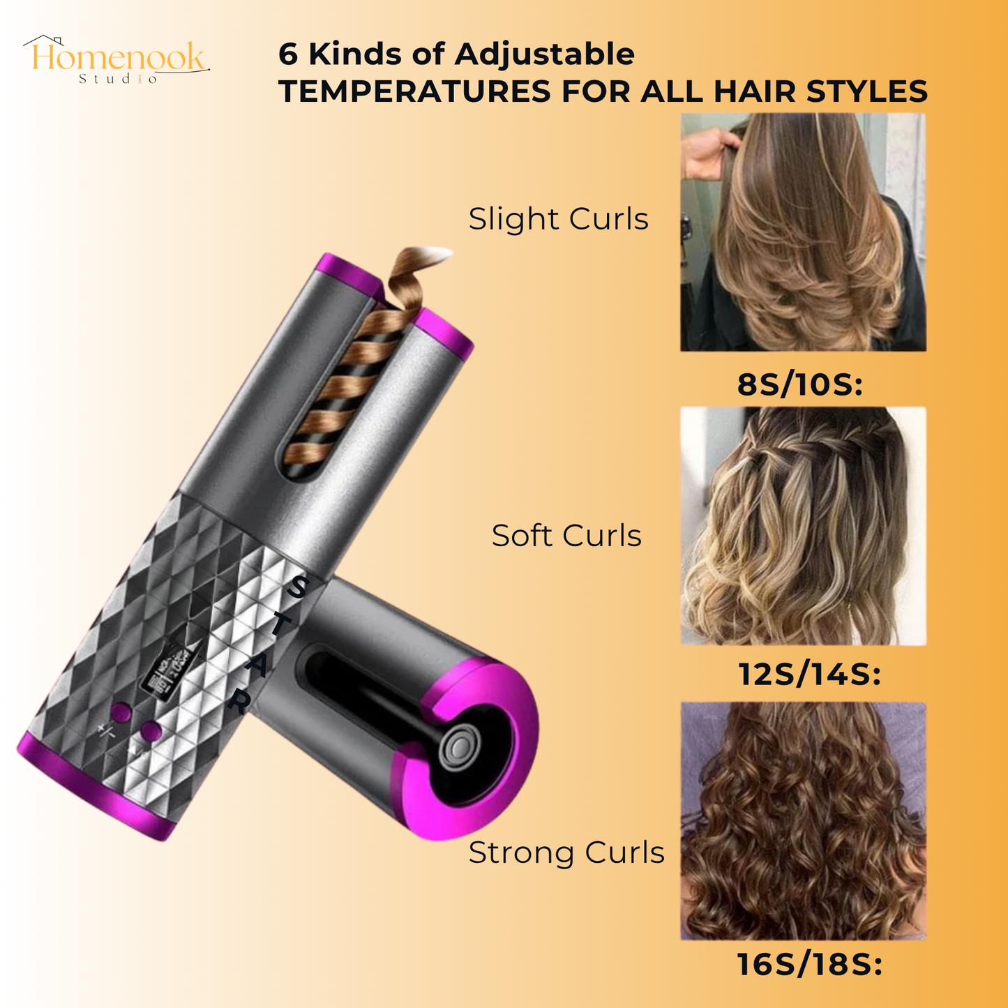 Homenook™ Elegance Curl Pro: Professional Hair Styler Kit for Effortless Waves and Curls