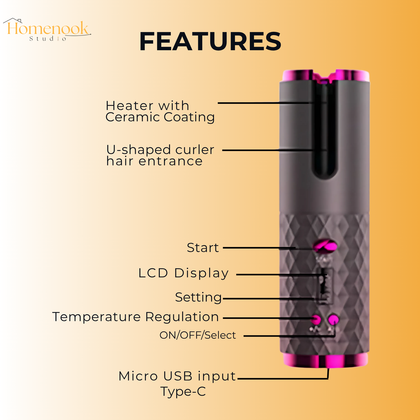 Homenook™ Elegance Curl Pro: Professional Hair Styler Kit for Effortless Waves and Curls