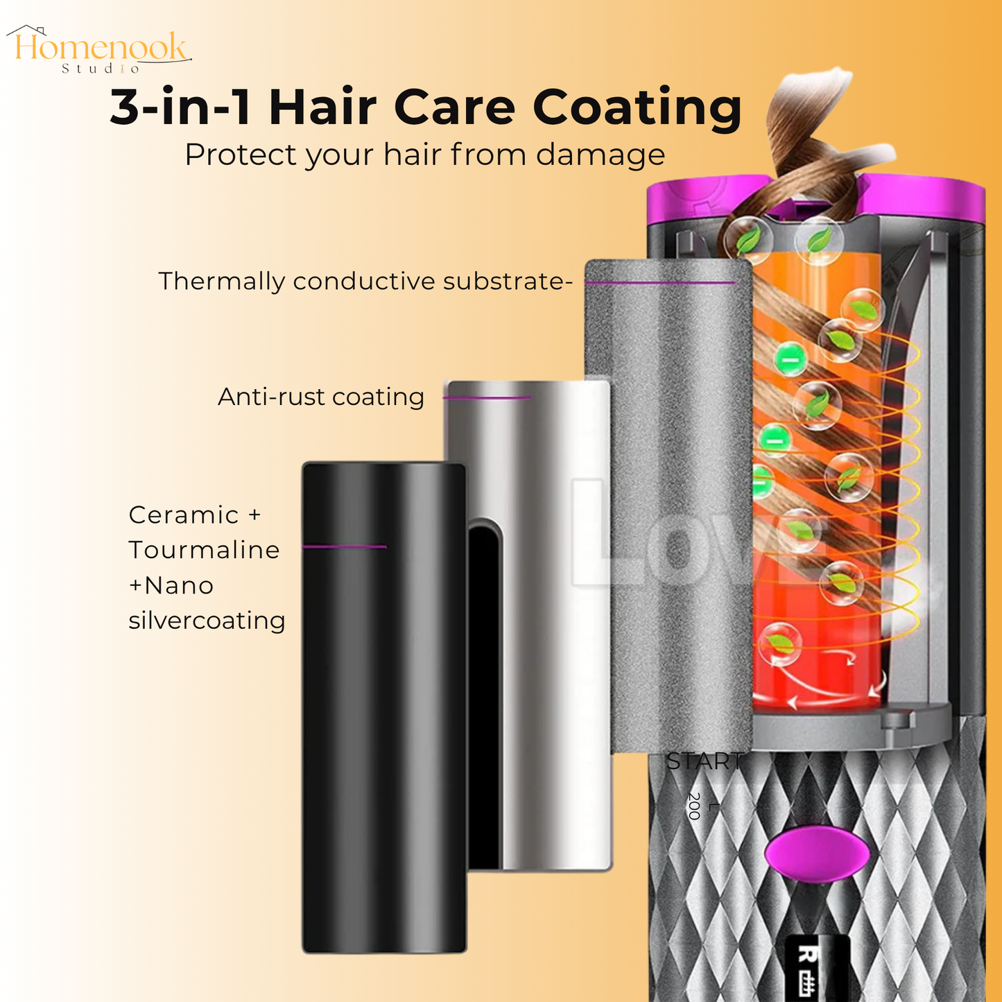 Homenook™ Elegance Curl Pro: Professional Hair Styler Kit for Effortless Waves and Curls