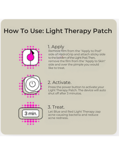 Smart Acne Patches With Light Therapy (6 Patches)